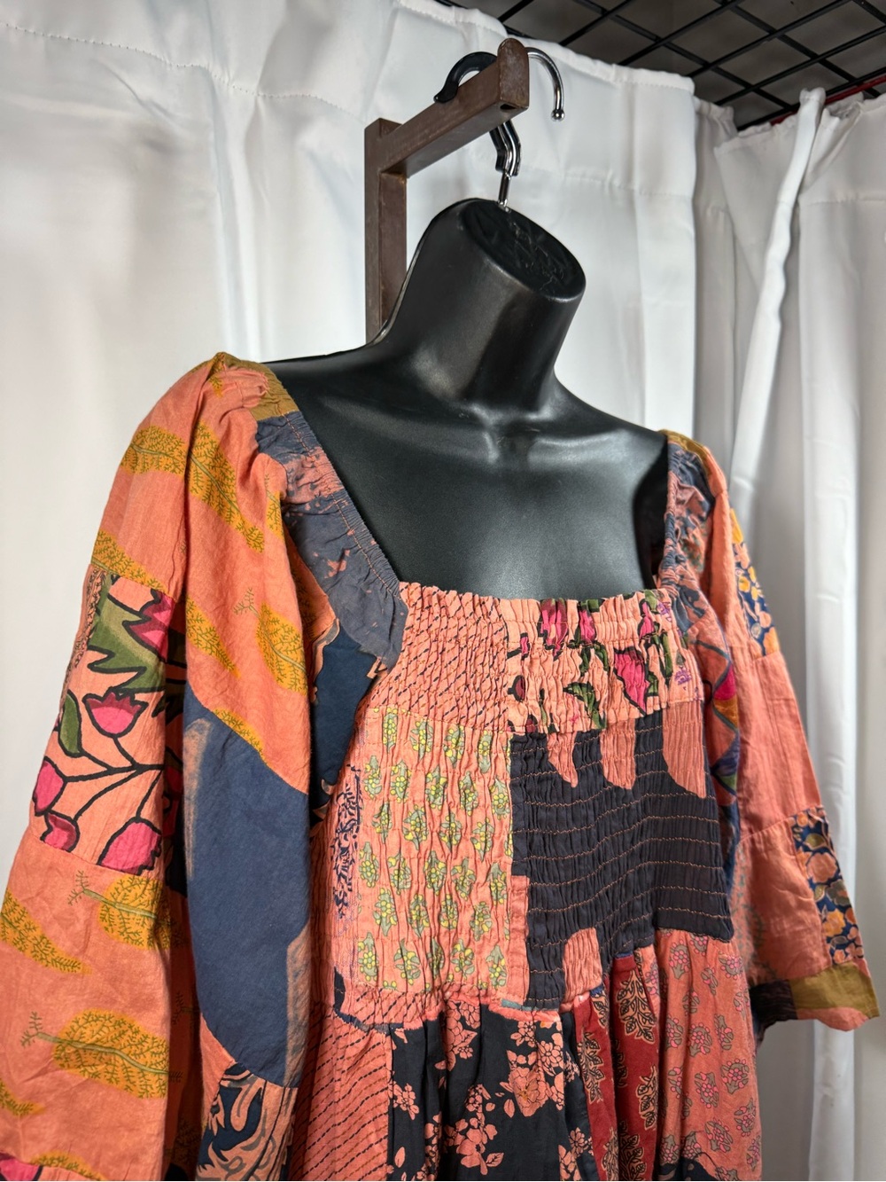 Bohemian Patchwork Maxi Dress | Cottage Core | Bohemian Comfort - Picture 4 of 15